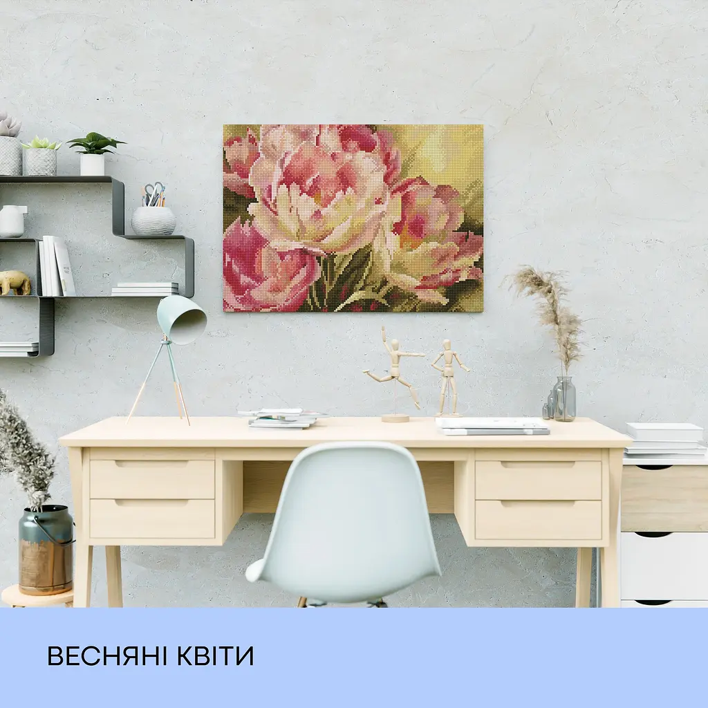 Набір з алмазною мозаїкою "Весняні квіти", 40*50 см, IDEA2-CK457 - фото 3