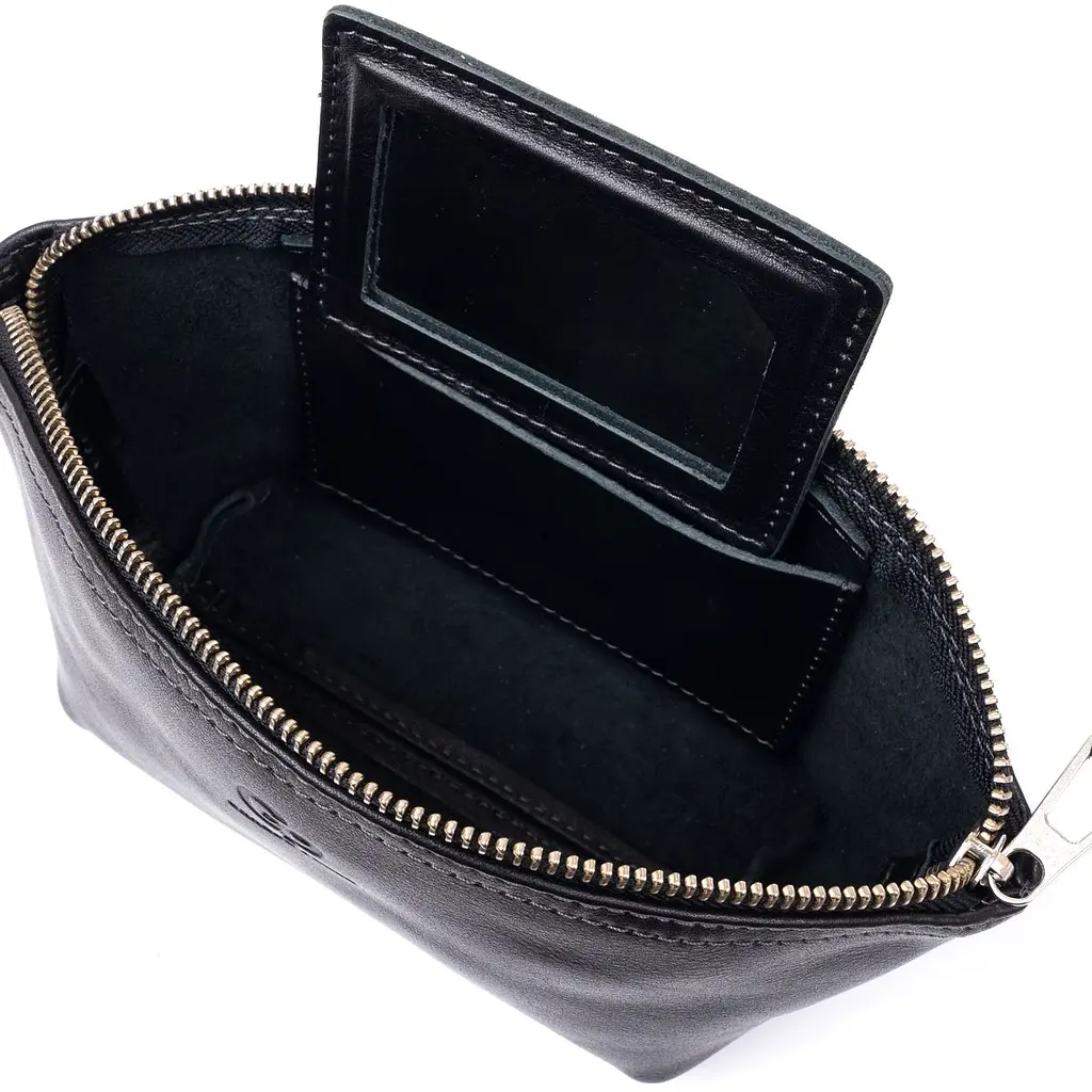 Жіноча косметичка зі шкіри Amelin Grande Pelle 11302 чорна - фото 7