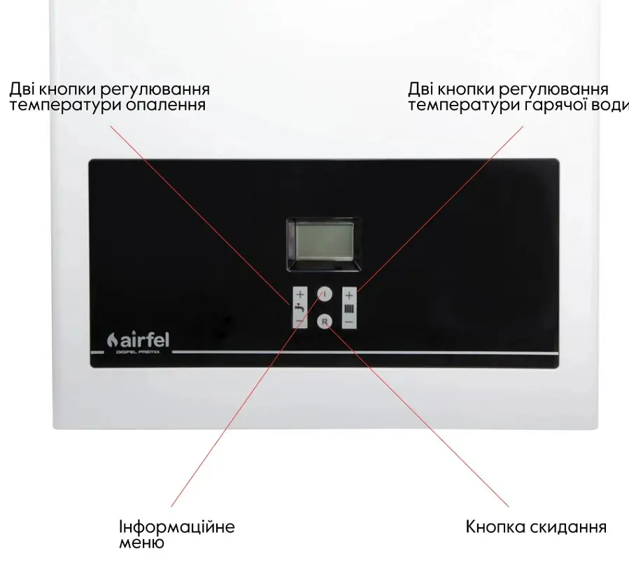 Котел газовий Airfel DigiFEL Premix 23 кВт, двоконтурний, конденсаційний, навісний, з двома теплообмінниками A2CPX023DARU - фото 5