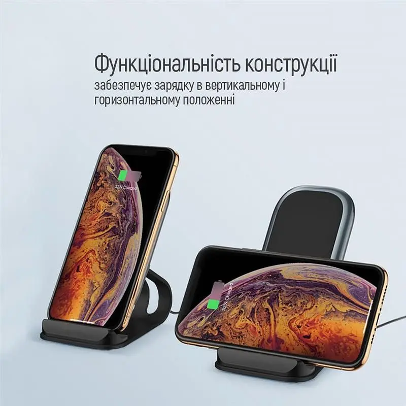 Бездротовий зарядний пристрій ColorWay Wireless Stand 10W Blue (CW-CHW30Q-BL) - фото 5