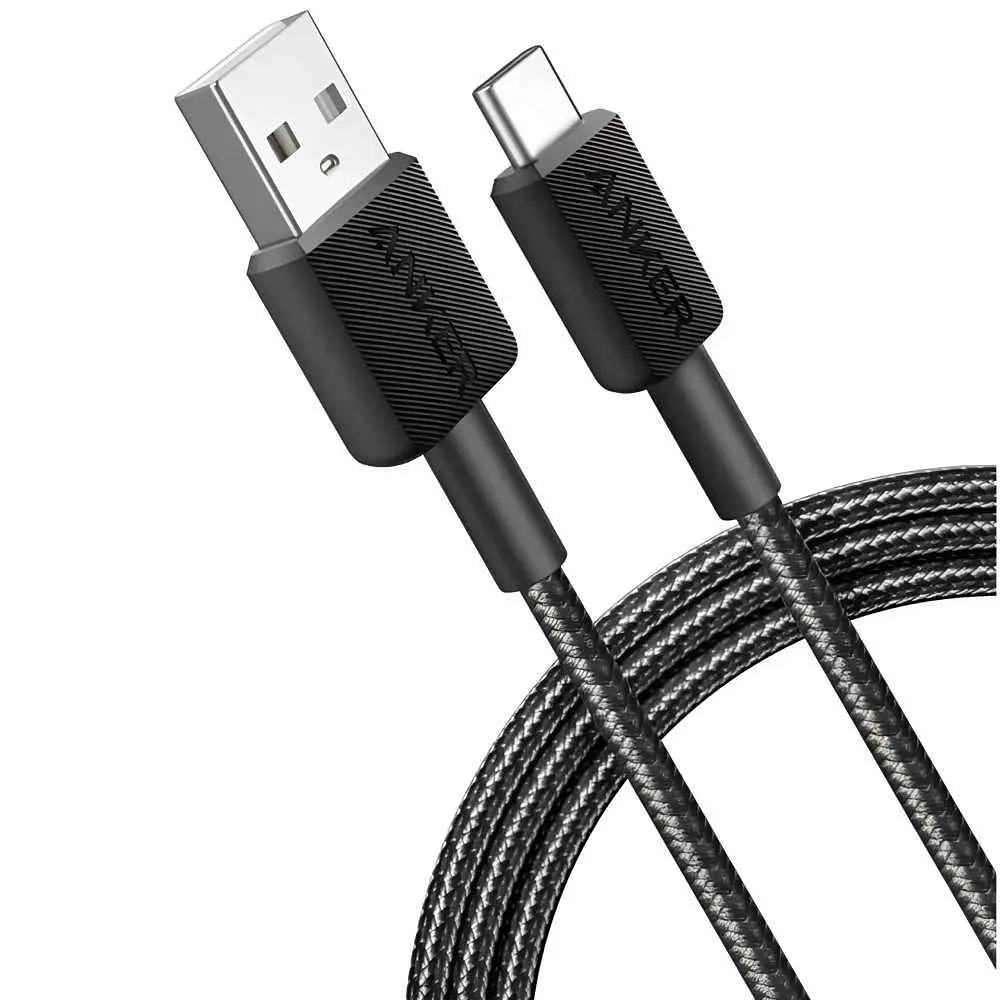 Кабель Anker 322 USB-A - USB-C 1.8 м, Black (A81H6G11) - фото 2