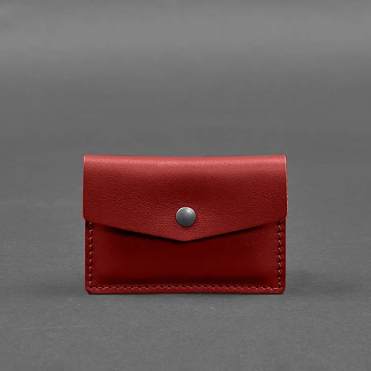 Шкіряний кард-кейс 9.0 червоний краст - фото 6