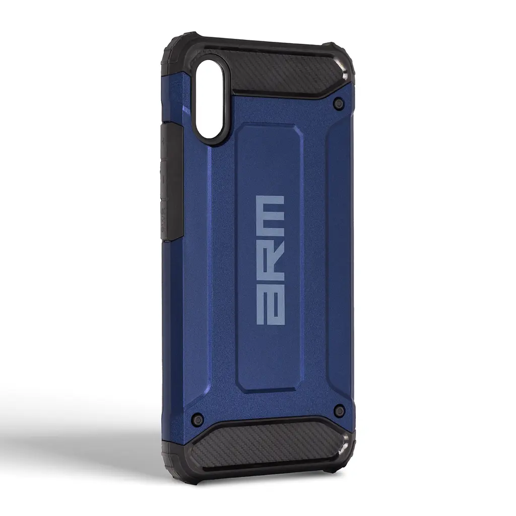 Чехол для Xiaomi Redmi 9A, Panzer, синий, противоударный, бронированный, милитари, панель-накладка, защита всего корпуса, защита дисплея и камеры, термополиуретан (TPU) + поликарбонат (PC), ArmorStandart (ARM70815) - фото 2