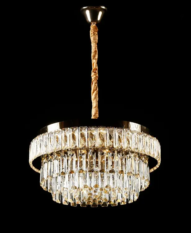 Кришталева люстра L1195/500/Splendid Ray L1195/500/5+LED (SGD), золота кришталева люстра 50 см на 5 ламп E14 з пультом5+LED (SGD) - фото 3