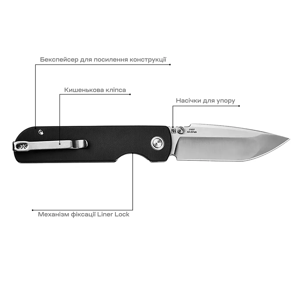 Ніж CJRB Nova Black - фото 7