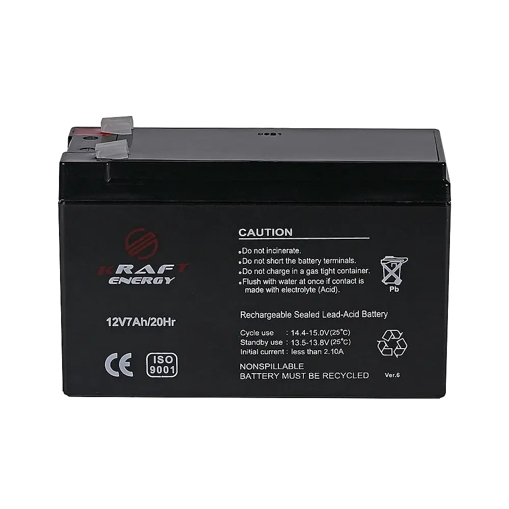 Аккумуляторная батарея 12В 7Ач Kraft 12V7Ah/20Hr F2 AGM свинцово-кислотная (44-00046) - фото 3