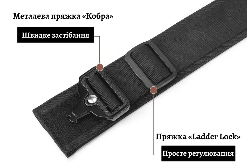 Нашийник для собак Woofy, нейлоновий з металевою пряжкою-фастекс, світловідбиваючий, чорний М - фото 4