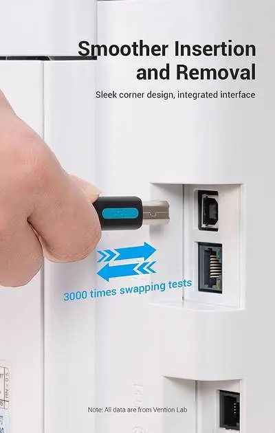 Кабель Vention 0.5м Type-C - USB Type-B 2.0 5V/2A 480 Мбит/с USB-C на USB-B для Принтера Черный (CQUBD) - фото 8