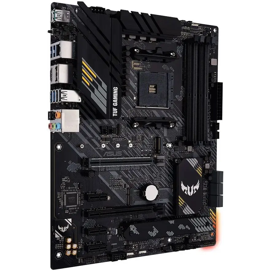 Материнська плата Asus TUF Gaming AM4 (B550) B550-PLUS, B550, 4xDDR4, CrossFire, Int.Video(CPU), 6xSATA3, 2xM.2, 1xPCI-E 16x 4.0, 1xPCI-E 16 3.0, 1xM.2 (Key E), ALC S1200A, RTL8125B, 8xUSB3.2/6xUSB2.0, HDMI/DP, ATX - фото 3
