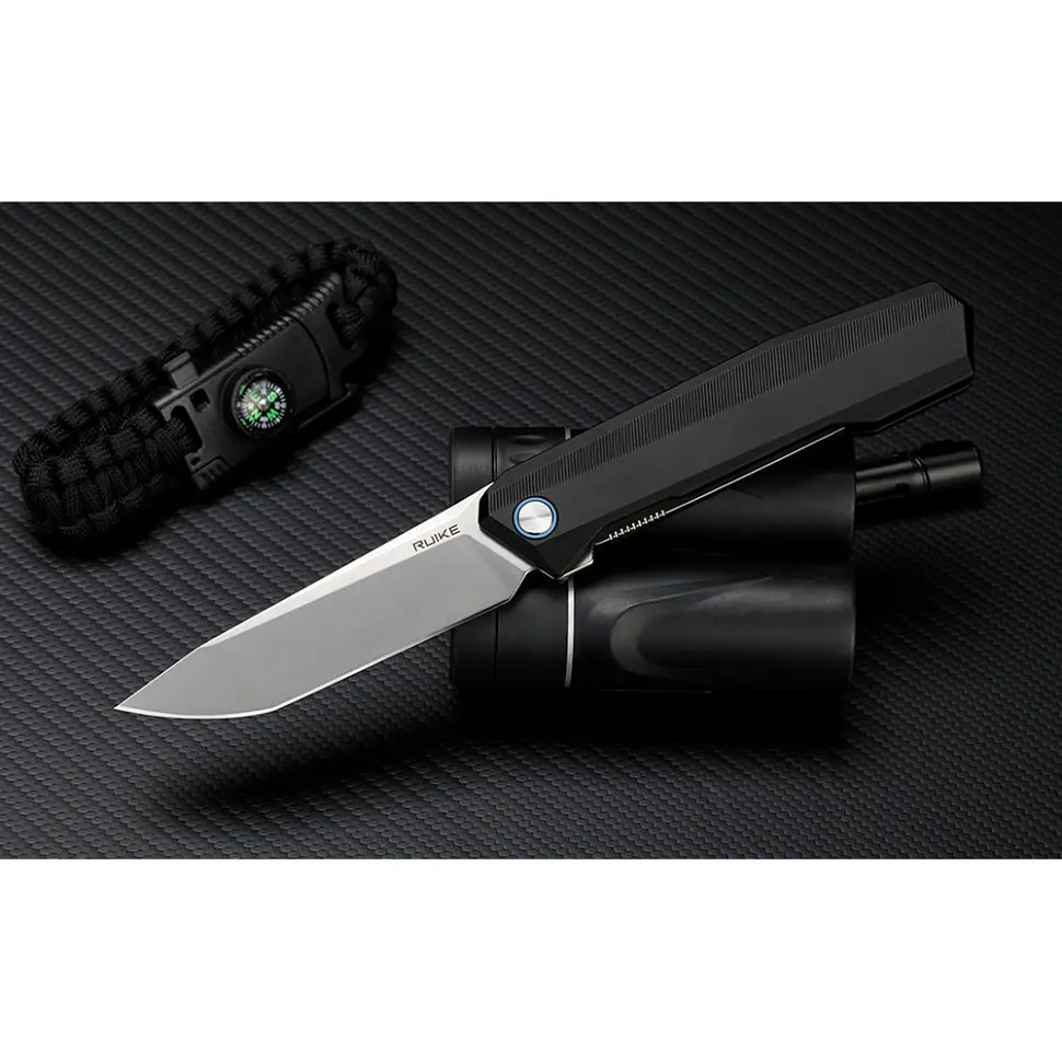 Ніж складаний туристичний Ruike P166-AB, (9.2 см) 14C28N/Aluminum чорний - фото 8