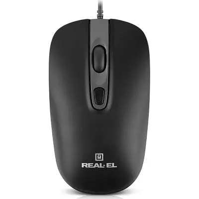 Комп'ютерна мишка Real-El RM-222 USB Black/Gray (EL123200040) - фото 2