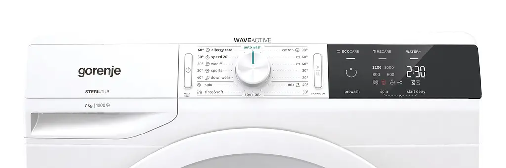 Стиральная машина Gorenje с фронтальной загрузкой WE723, 7кг, 1200, A+++, глубина 55см, Дисплей, Белый (WE723) - фото 3