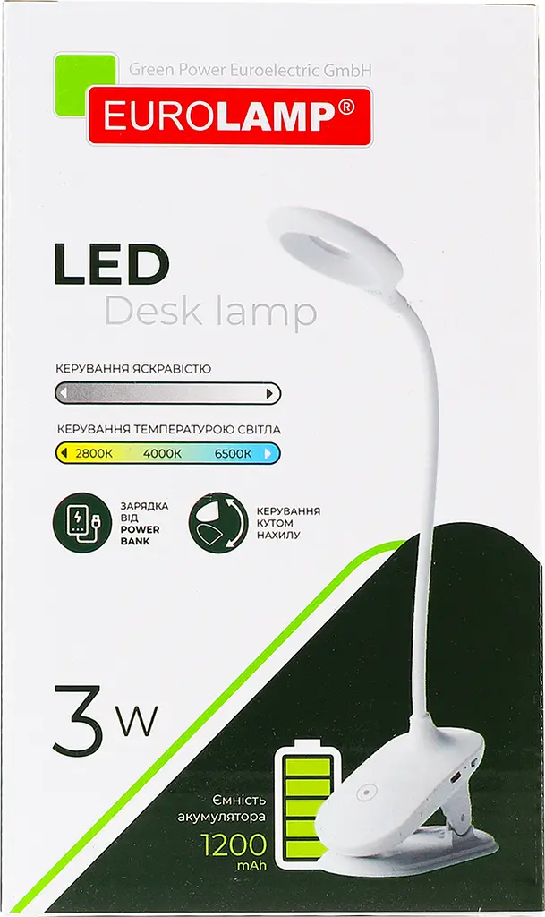 Настольная лампа Eurolamp LED SMART с аккумулятором 3W 2800-6500K dimmable USB Type-C белая (LED-TLB-3W(white)USB) - фото 7