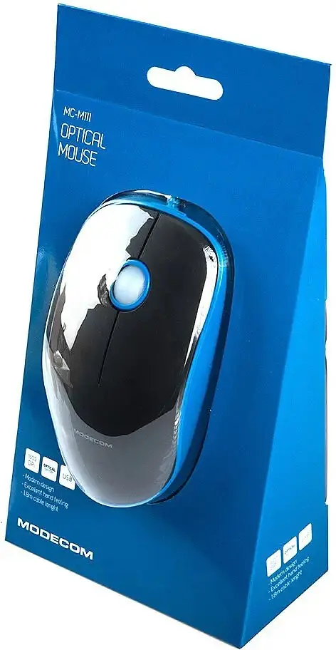 Мишка Modecom MC-M111, 3кн., 1600dpi, чорно-синя - фото 4