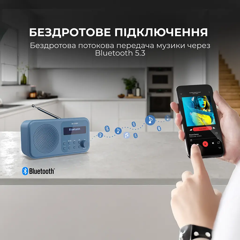 Радіоприймач Sharp DR-P420 Blue - фото 6