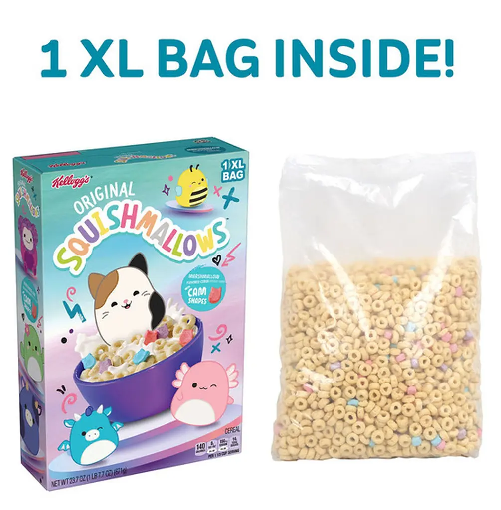 Сухий сніданок Kellogg's Squishmallows Breakfast Cereal Original with Marshmallows 328г - фото 5