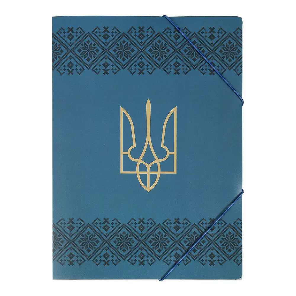Папка А4 на гумках Ukraine Decor вишиванка синя