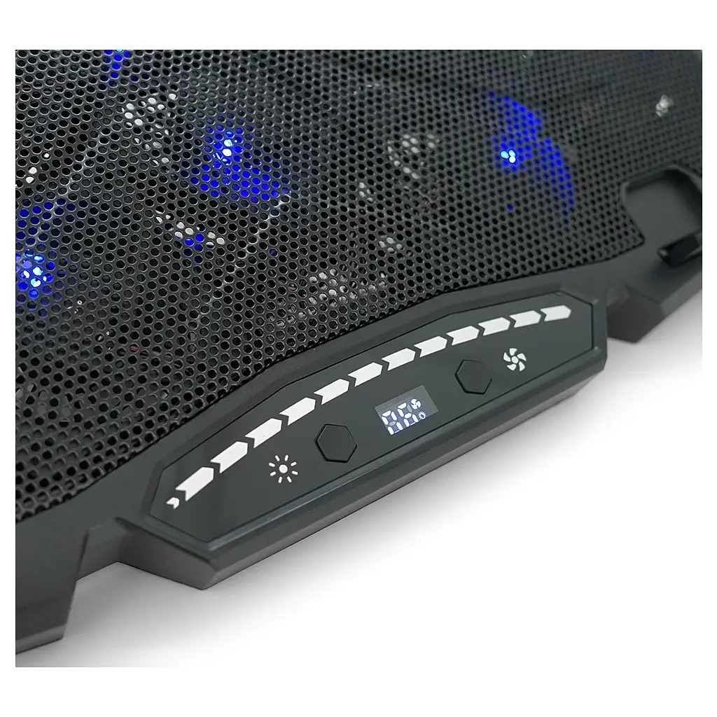 Підставка до ноутбука IceCoorel 10-17", 15*60mm 2500 RPM, TYPE-C+USB, 400x305x39mm, Black (K12) - фото 4