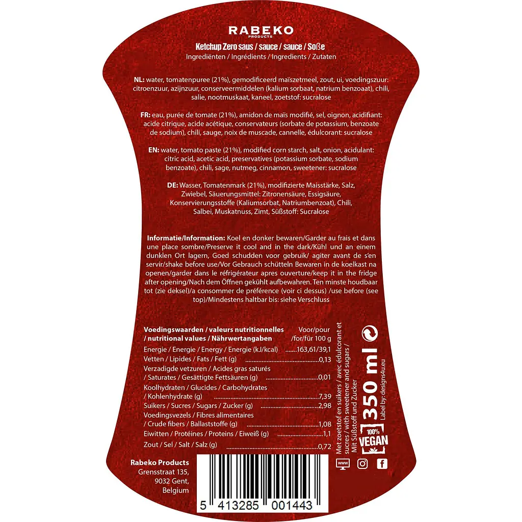 Соус Rabeko Sauce Zero Ketchup 350 мл - фото 2