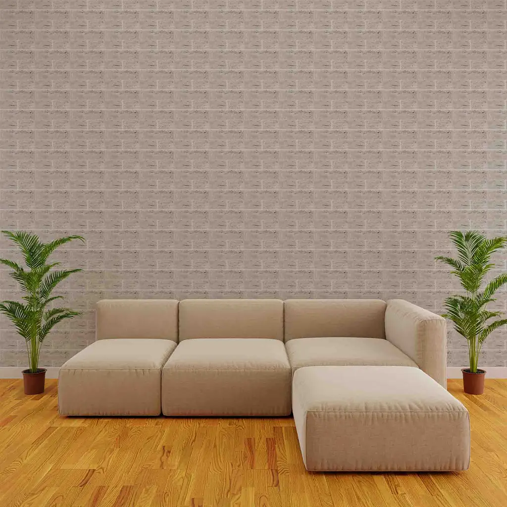 Самоклеюча декоративна 3D панель Loft Expert цегла контраст світло-чорний 680x680x4 мм - фото 4