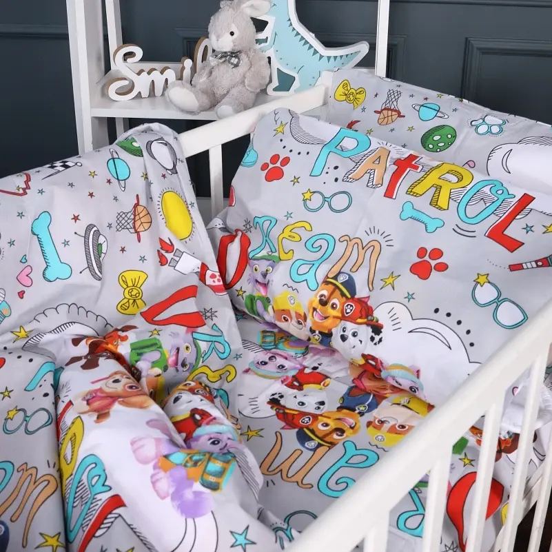 Комплект дитячої постільної білизни MirSon Бязь Kids Time 17-0667 Щенячий патруль 110 x 140 см сірий (2200010143690) - фото 2