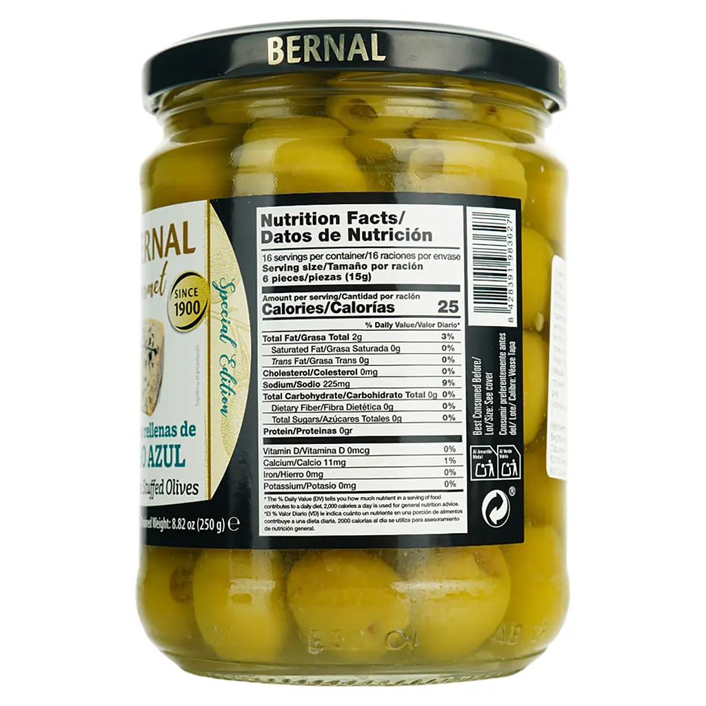Оливки Bernal Gourmet фаршированные голубым сыром 436 г - фото 3