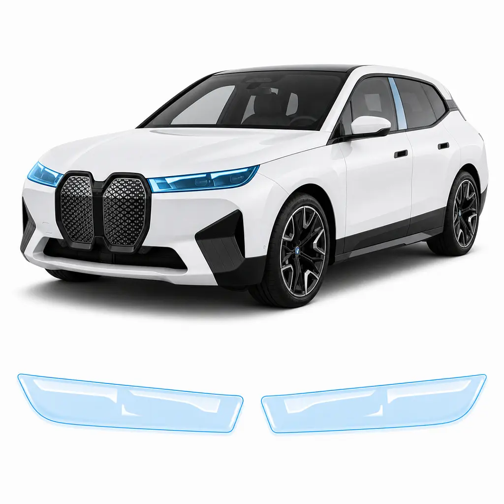 Антигравійна захисна бронеплівка за лекалами для BMW iX I20 2021- оптика (фари та ПТФ)