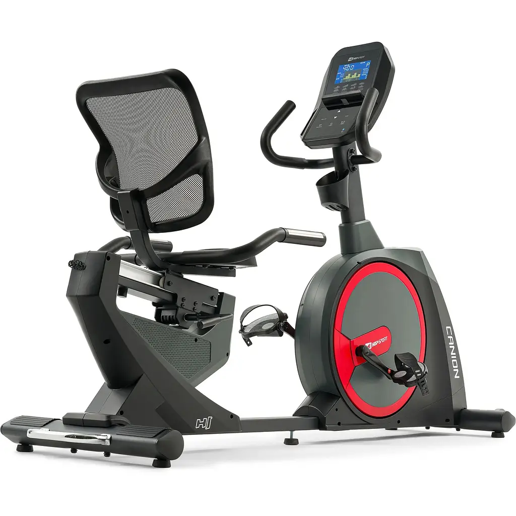 Горизонтальный велотренажер Hop-Sport HS-300L Canion с телеметрическим поясом + мат под тренажер - фото 4