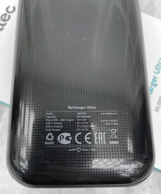 Power Bank Портативний Акумулятор Ttec 30000 mAh Оригінал Чорний - фото 5