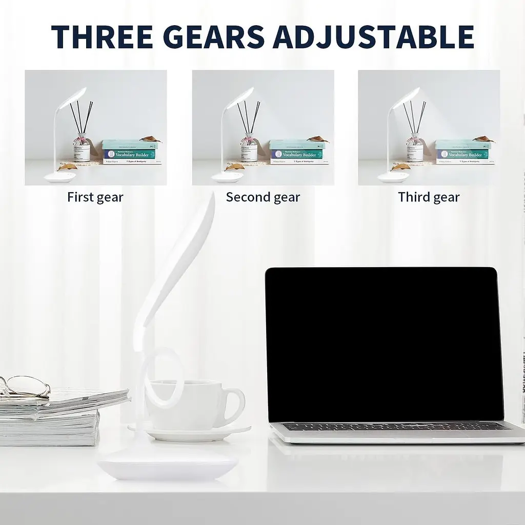 USB портативна світлодіодна настільна лампа 3-х рівневий диммер - фото 6