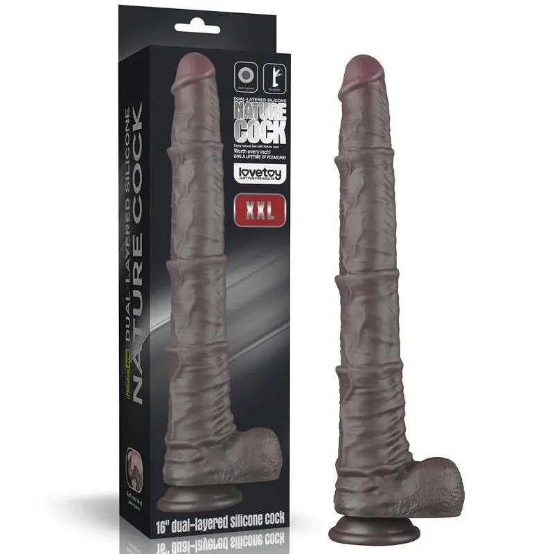 Фалоімітатор LoveToy Dual Layered Bendable 16 Flesh, 40.5 см - фото 7