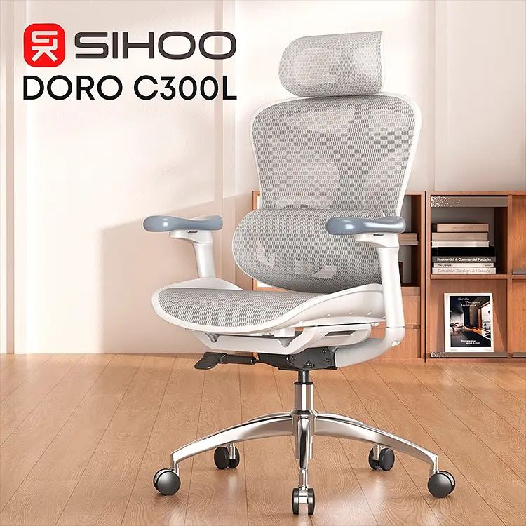 Офисное кресло Sihoo Doro C300L Mesh White (DORO-C300L-A3-102) - фото 6