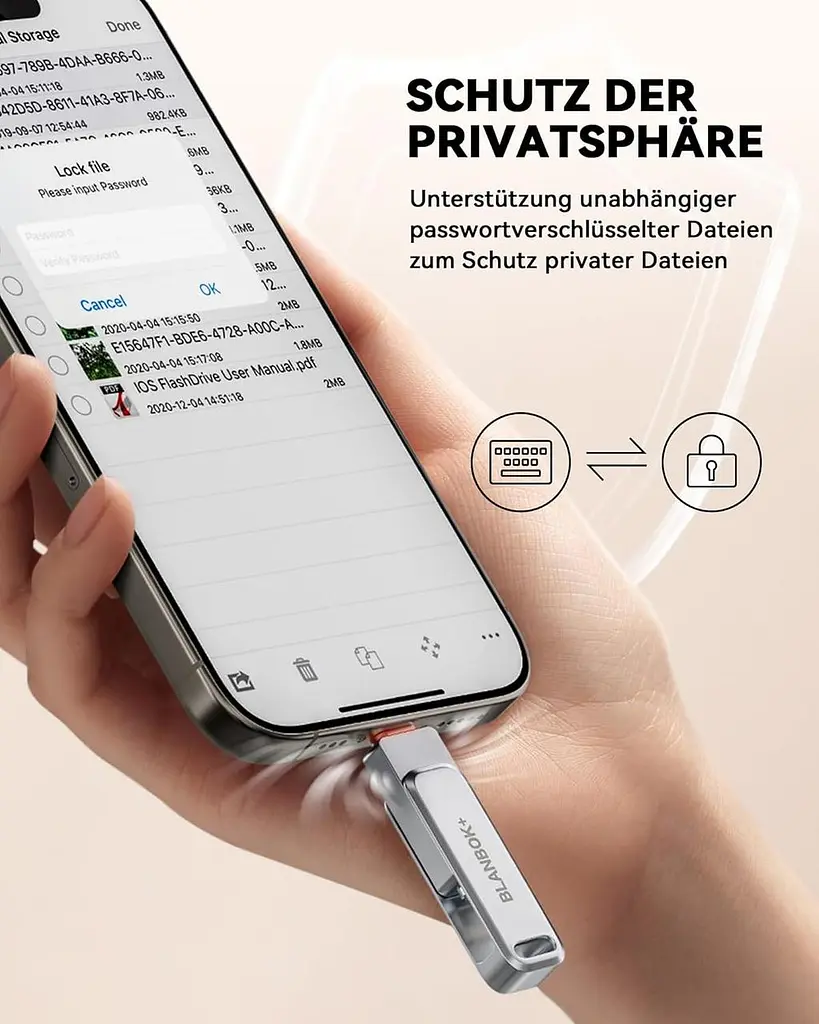 MFi USB-накопичувач 256GB 3-в-1 (USB-C/Lightning/USB) для iPhone 15, iPhone/iPad/Android/PC/ноутбука - фото 3