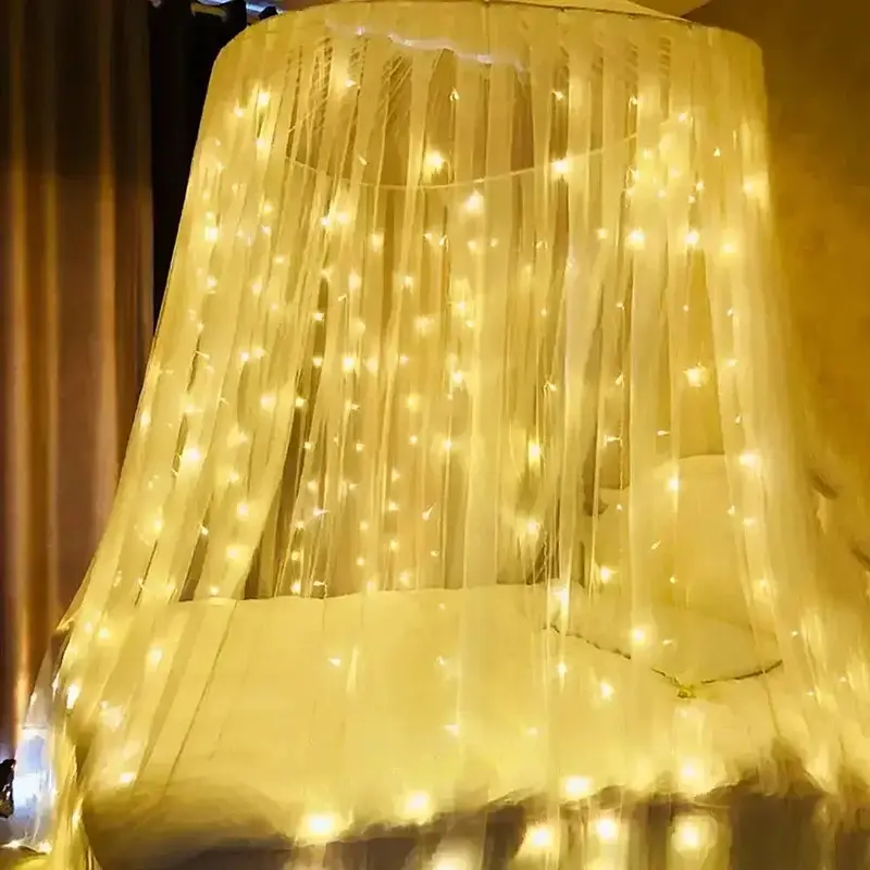 Світлодіодна гірлянда-водоспад Сіточка XPRO 3x3 м 300 LED теплий білий світло IP44 (234564306_377) - фото 6