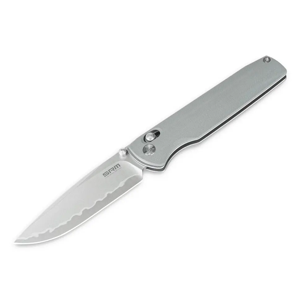 Ніж складаний туристичний SRM Terrier 258L-GK2 (9.3 см) 140Cr / G10 сірий - фото 3