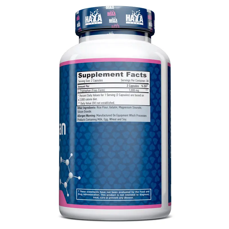 Аминокислота Haya Labs L-Tryptophan 500 мг 60 капсул - фото 2