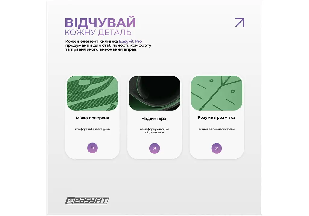 Килимок для йоги професійний EasyFit Pro каучук, 184 x 68 см, 5 мм зелений (EF-1925-GN) - фото 4