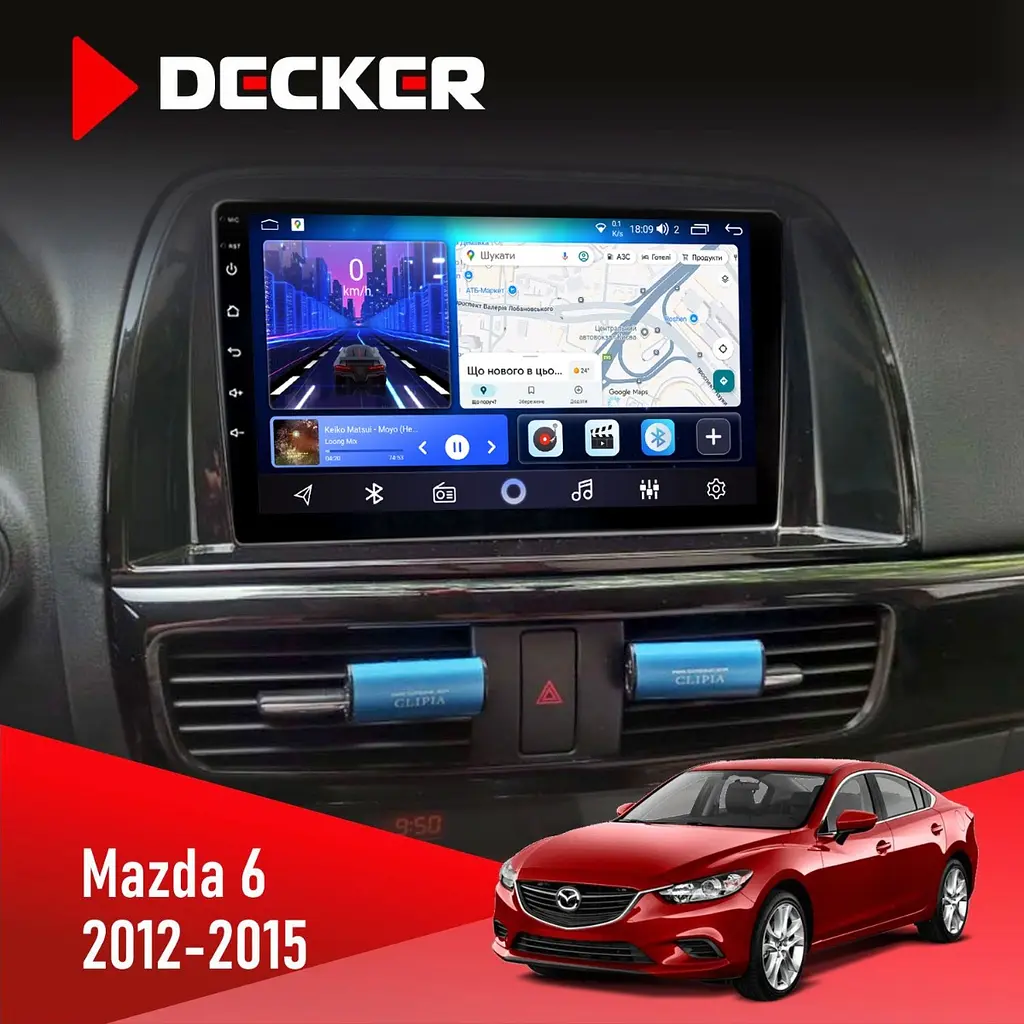 Штатна магнітола Mazda 6 2012-2015 Decker D9-006 4x64, 4G Decker (НФ-00003686)