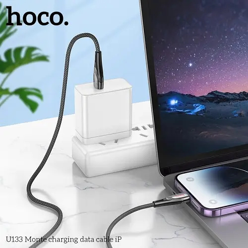 Кабель HOCO U133 Monte Charging Data Cable iP 1,2m. чорний - фото 5