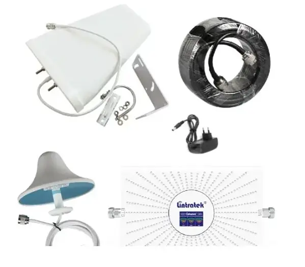 GSM підсилювач Lintratek KW20C-GDW 900-1800-2100MHZ Репітер мобільного зв'язку та інтернету 4G LTE, Повний комплект (19268) - фото 6