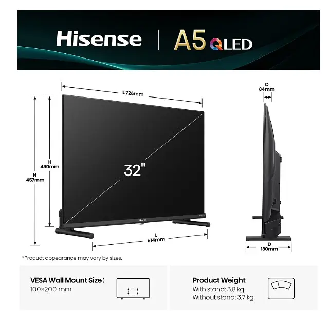 Телевізор Hisense 32A5Q (Smart TV) - фото 6