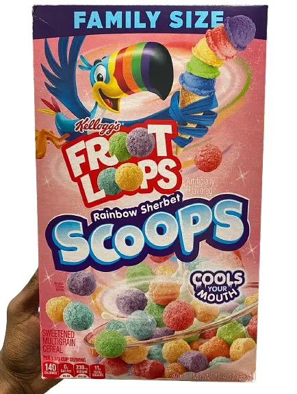 Сухий сніданок Kellogg's Froot Loops Rainbow Sherbet Scoops Cereal 351г - фото 2