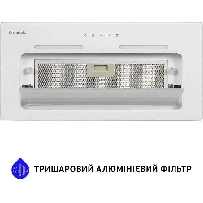 Витяжка вбудована Minola HBI 6873 WH Glass 1200 LED Line - фото 3