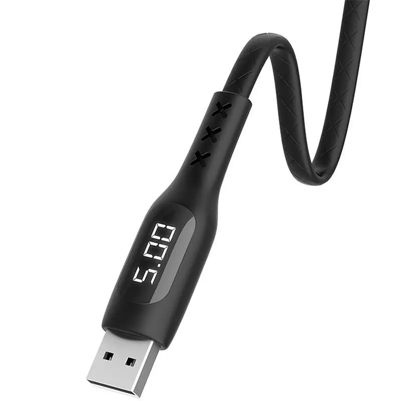 USB Cable Hoco S6 Sentinel Lightning Black 1m (with display) - фото 3