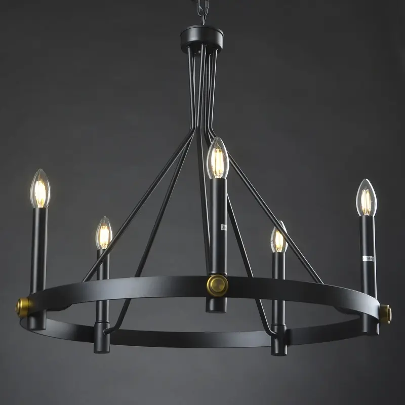 Люстра Brille подвесная лофт E14 40W BK (BL-397S/5) - фото 7