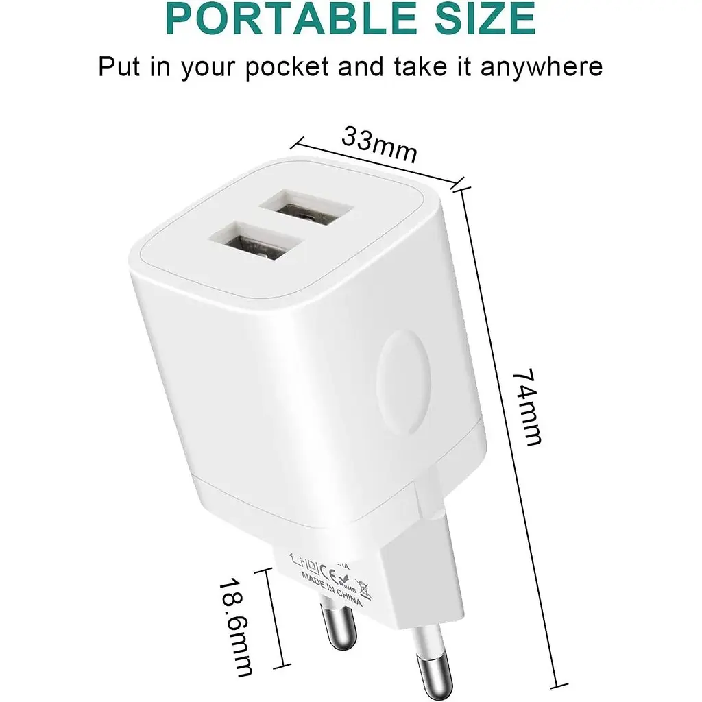 Зарядний пристрій з кабелем USB C 2.1 А/5 - фото 3