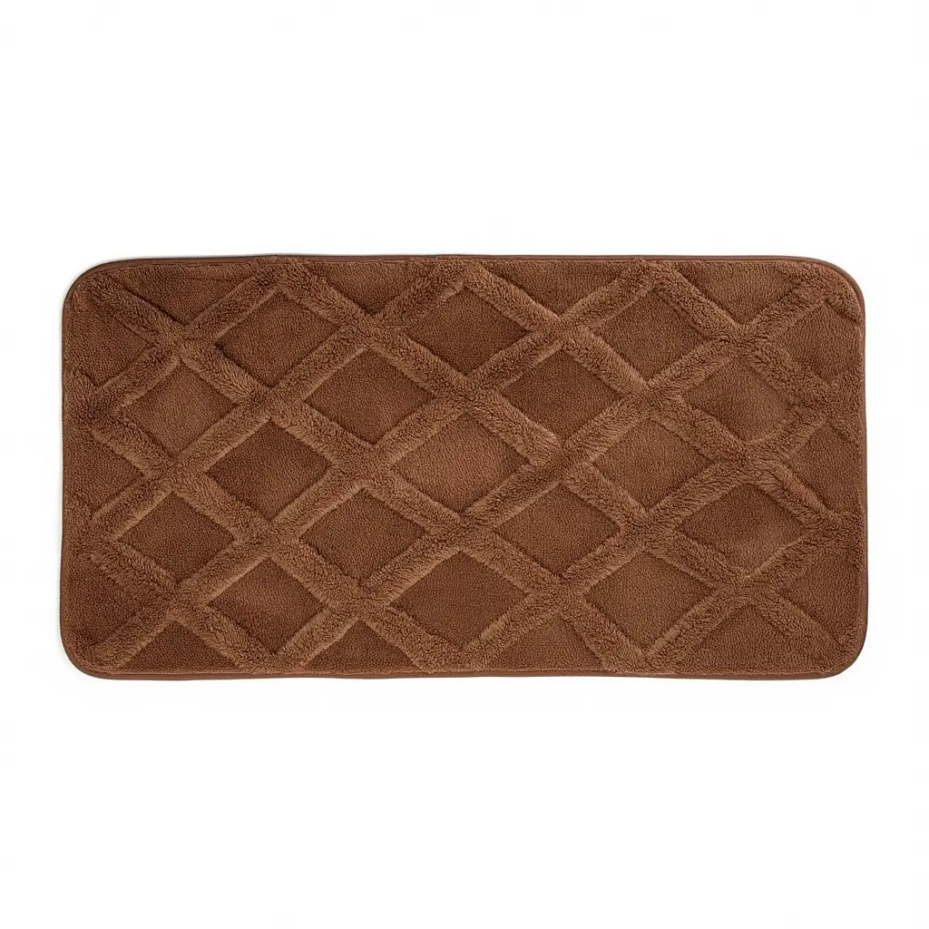 Набір килимків у ванну кімнату Elegant Lines 2 штуки 40*50 / 50*80 см бавовняних коричневий Colorful Home 534-26-40BR - фото 2