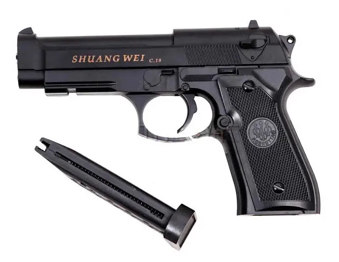 Іграшковий пістолет для страйкболу Airsoft Gun C.18 реалістична ігрова модель Чорний - фото 4