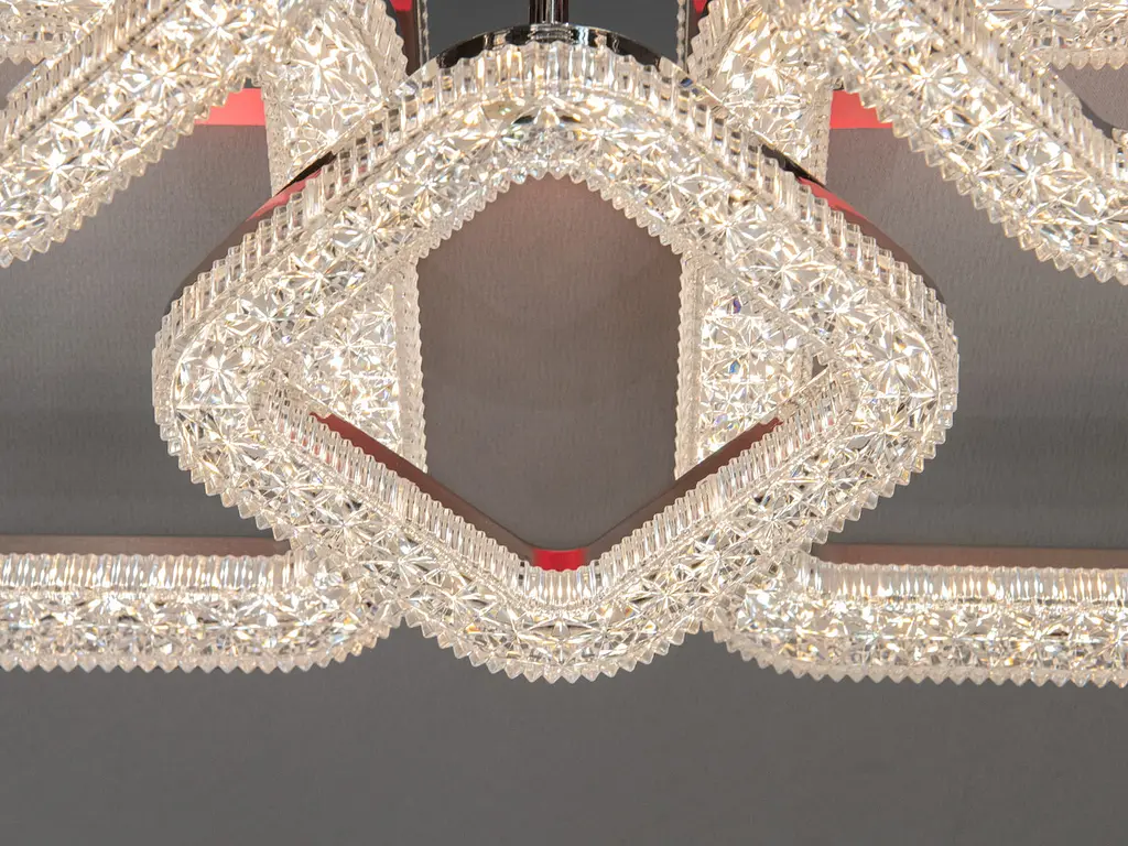 Люстра стельова LED Diasha 2205/4+4HR, 130W, 3200K-6500K, хром, сучасний стиль, з пультом управління - фото 6