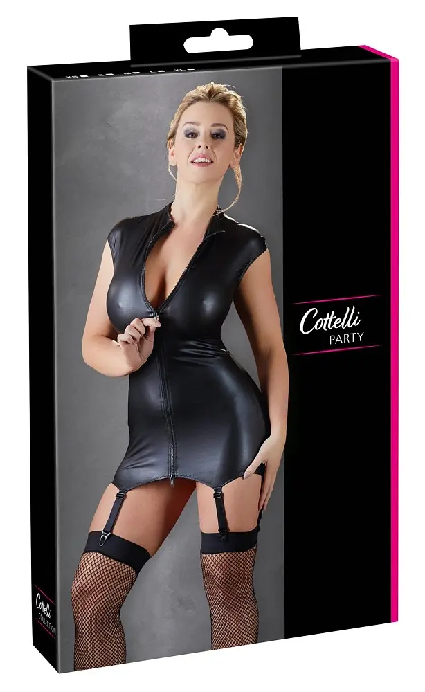 Міні-сукня Cottelli Party with Suspender Straps S (чорний) - фото 7